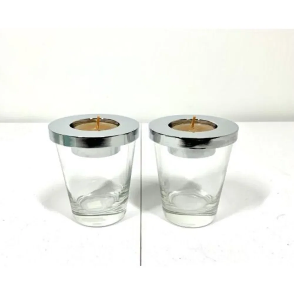 PartyLite Versatility Votive Tealight Candle Holders & 12 Tamboti Safari Candles